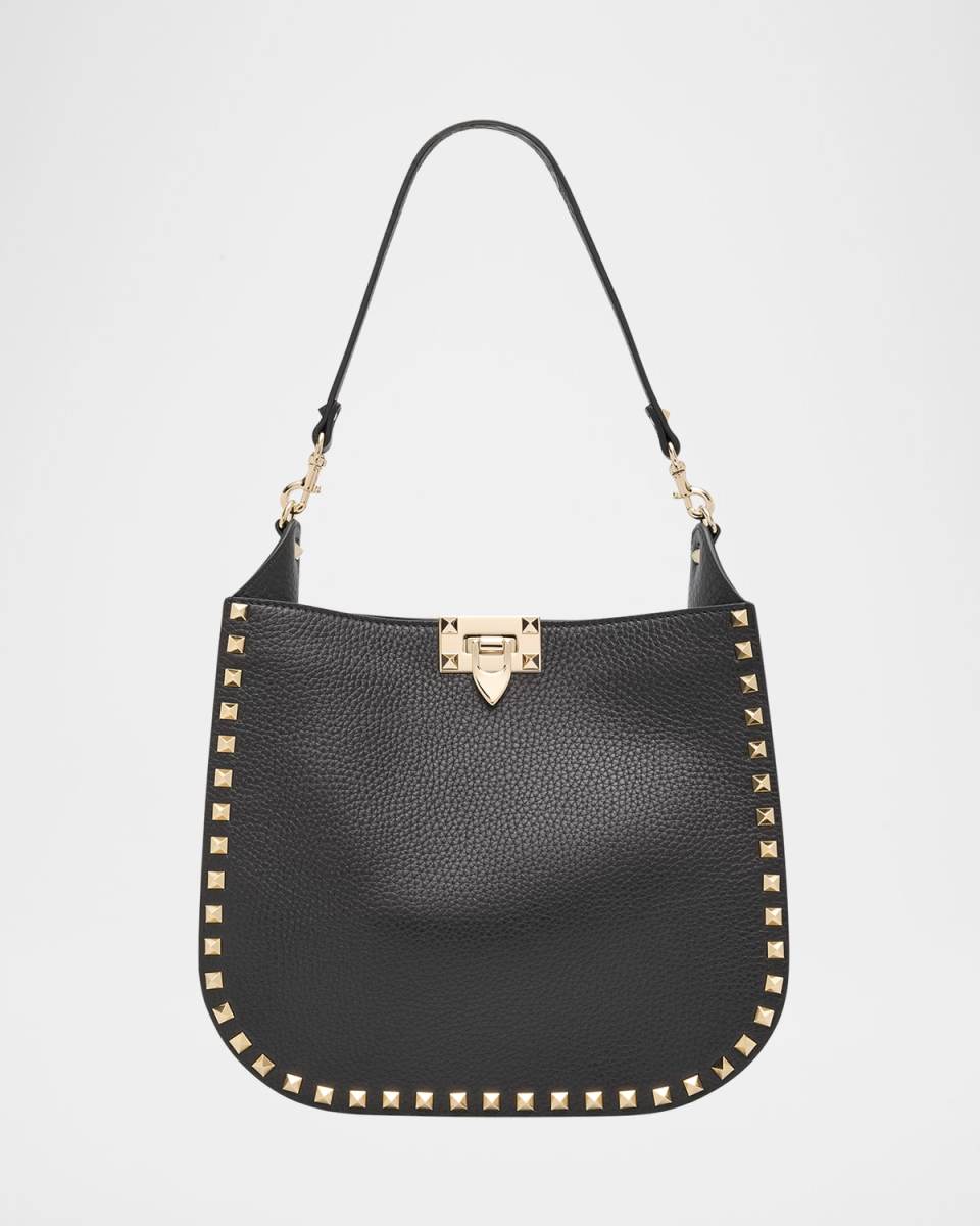 Rockstud Small Calfskin Hobo Bag